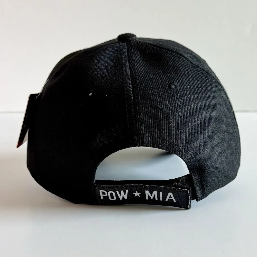 US Warriors POW-MIA You Are Not Forgotten Embroidered Shadow Black Cap NEW w/Tag